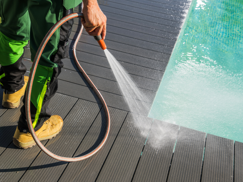 Pool Area pressure cleaning